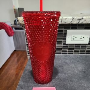 China red starbucks studded tumbler